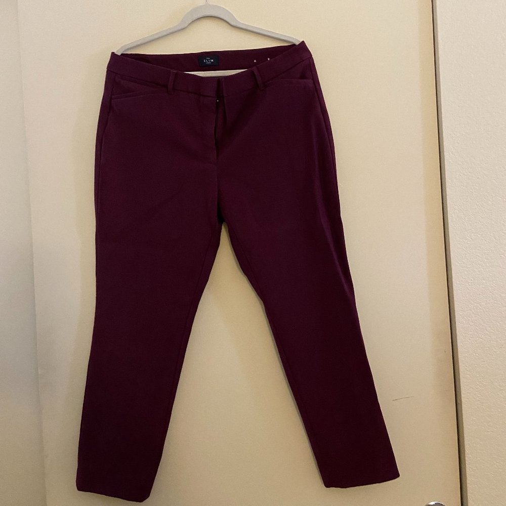 WHBM Maroon 'The Slim Ankle' Dress Pants - Size 14
